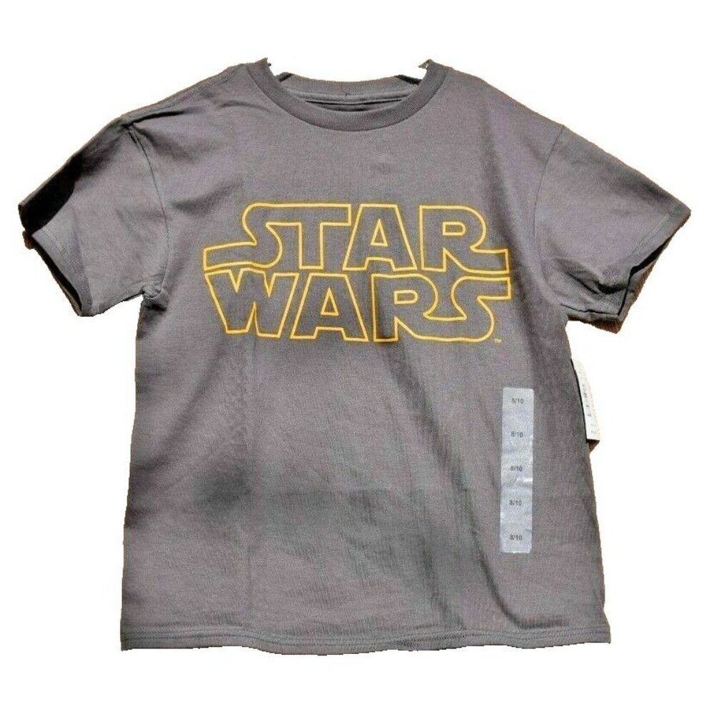 Mad Engine Kids 8 to 10 Charcoal Star Wars Outline Graphic T-Shirt